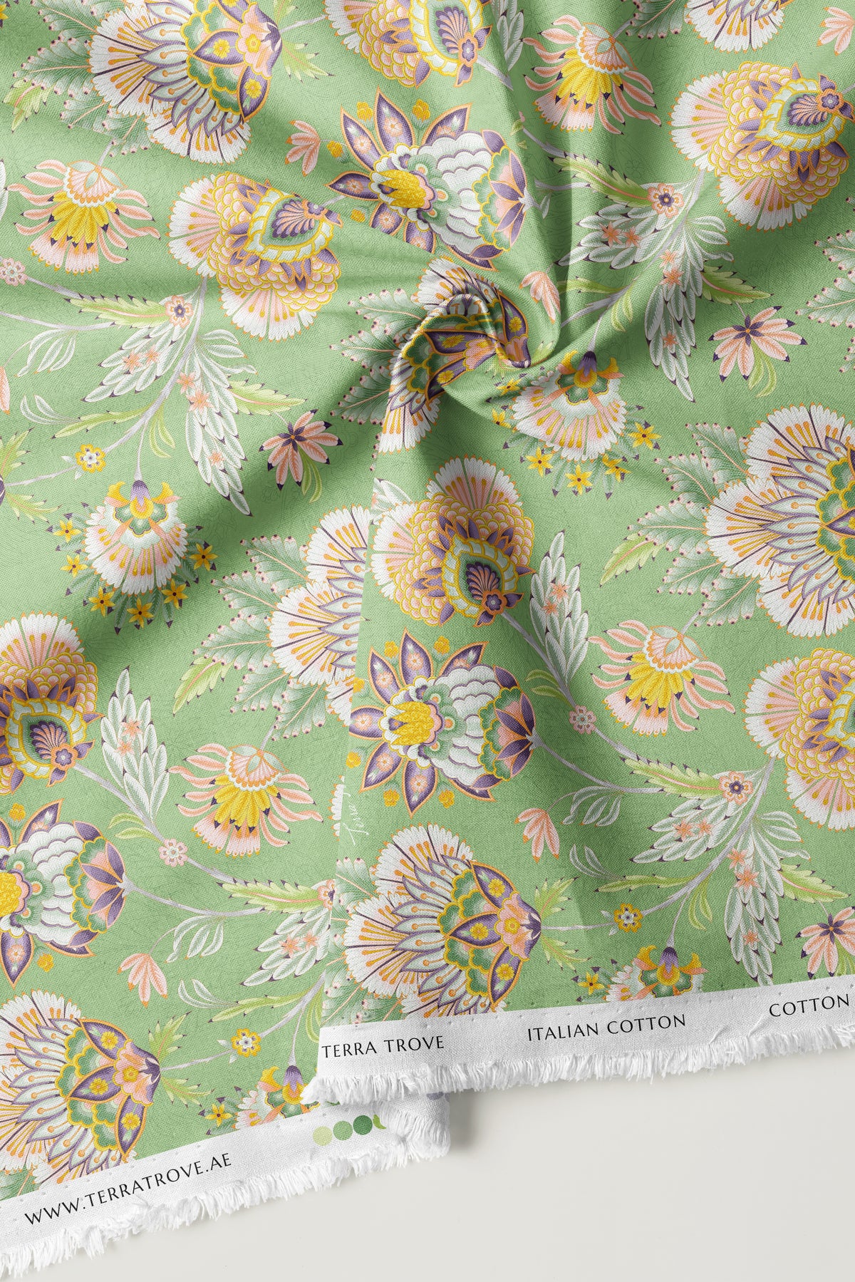 Sage Blossom - Italian Cotton Fabric | SUM26