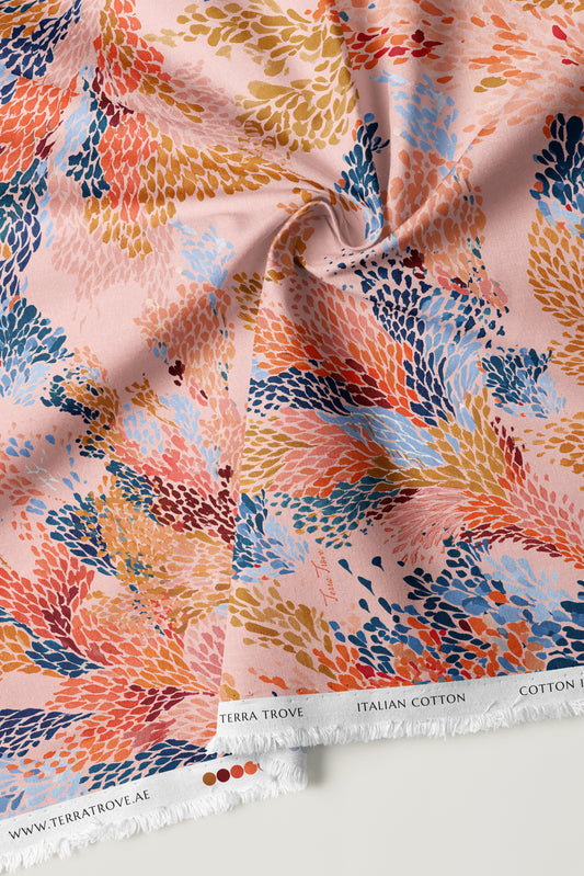 Coral Reverie - Italian Cotton Fabric | SUM26