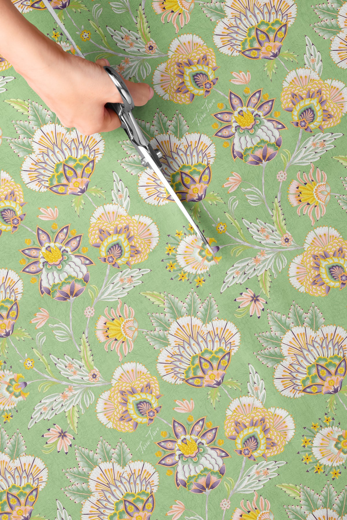 Sage Blossom - Italian Cotton Fabric | SUM26