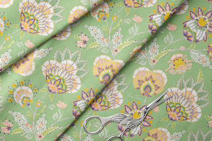 Sage Blossom - Italian Cotton Fabric | SUM26