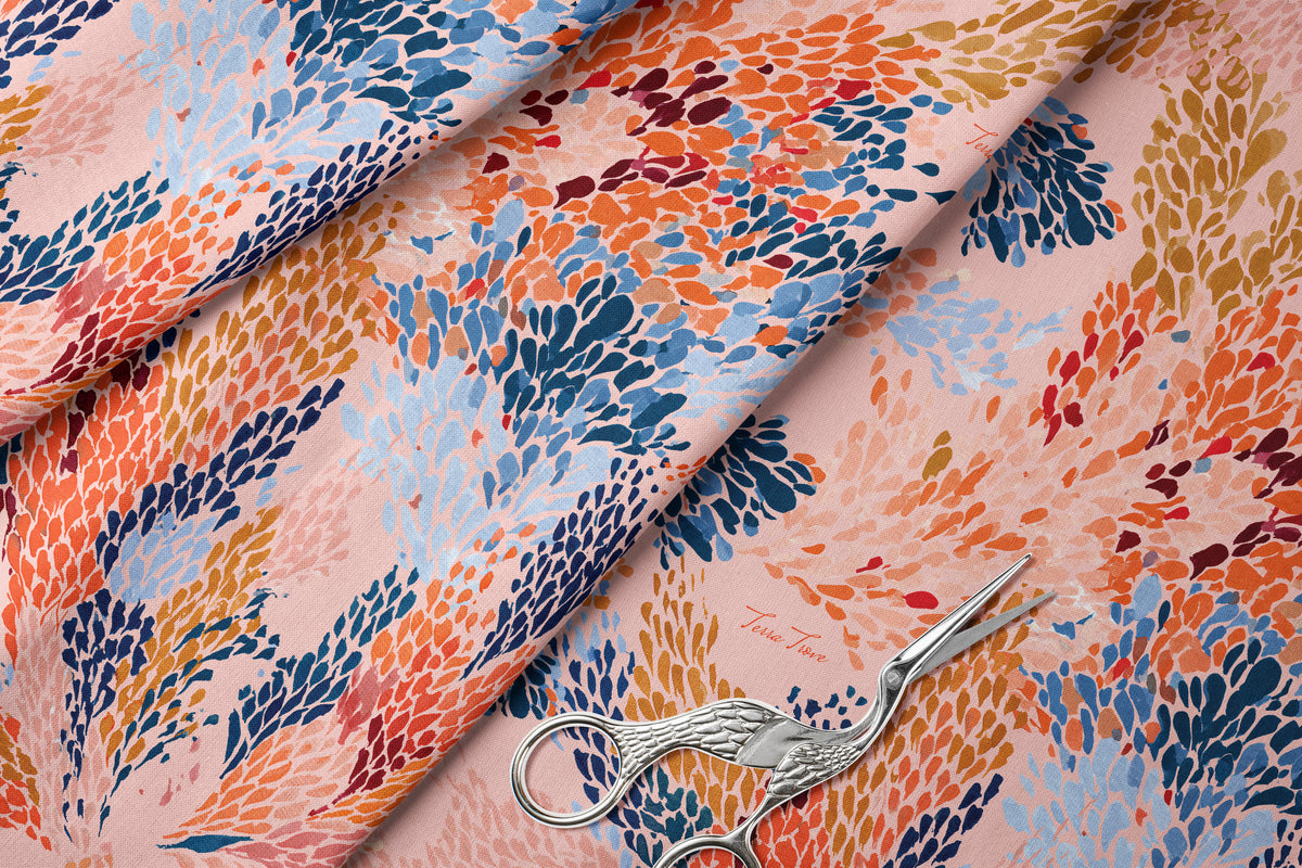 Coral Reverie - Italian Cotton Fabric | SUM26